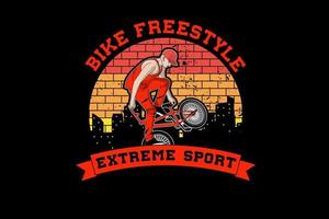Bike freestyle extreme sport design vintage retro vector