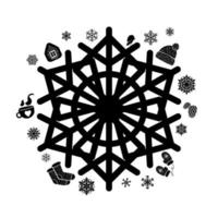 Snowflake winter decoration monochrome vector