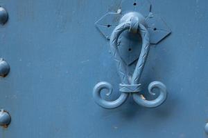 Blue City Door Knocker in Morocco photo