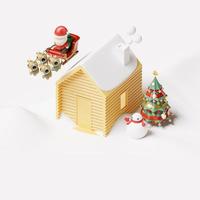 Christmas Social Media Post Template WIth 3D Rendering Illustration photo