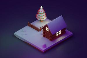 isometric design illustration with christmas and new year concept photo