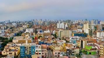 Detail of buildings in the city of Lima capital of Peru in South America photo