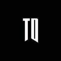 td logo monograma con estilo emblema aislado sobre fondo negro vector