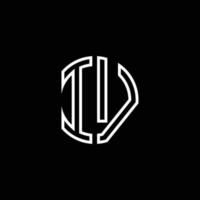 IV monogram logo circle ribbon style outline design template vector