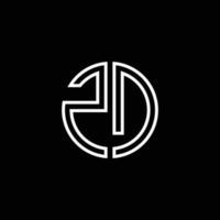 plantilla de diseño de esquema de estilo de cinta de círculo de logotipo de monograma zd vector