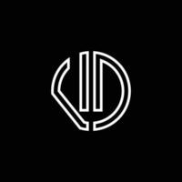 VD monogram logo circle ribbon style outline design template vector
