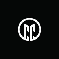 CC monogram logo isolated with a rotating circle vector