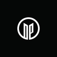 DP monogram logo isolated with a rotating circle vector