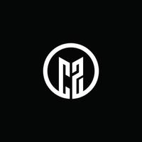 CZ monogram logo isolated with a rotating circle vector