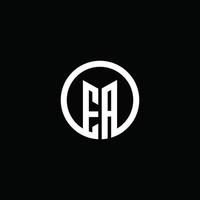 EA monogram logo isolated with a rotating circle vector