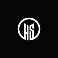 HS monogram logo isolated with a rotating circle vector