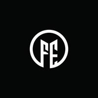 FE monogram logo isolated with a rotating circle vector