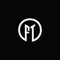 FT monogram logo isolated with a rotating circle vector