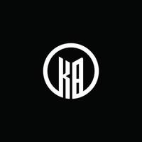 KB monogram logo isolated with a rotating circle vector