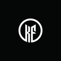 KF monogram logo isolated with a rotating circle vector