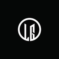 logotipo del monograma lg aislado con un círculo giratorio vector