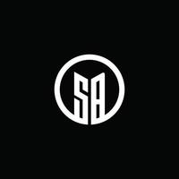 logotipo del monograma de sb aislado con un círculo giratorio vector