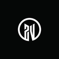 ZV monogram logo isolated with a rotating circle vector