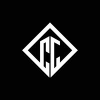 CJ logo monogram with square rotate style design template vector