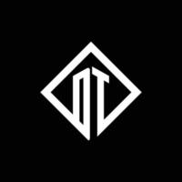 monograma del logotipo de dt con plantilla de diseño de estilo de rotación cuadrada vector