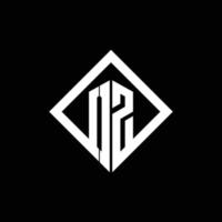 oz logo monograma con plantilla de diseño de estilo de rotación cuadrada vector