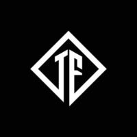 TF logo monogram with square rotate style design template vector