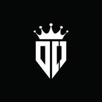 DO logo monogram emblem style with crown shape design template vector