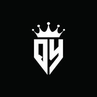 QY logo monogram emblem style with crown shape design template vector