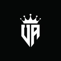 UA logo monogram emblem style with crown shape design template vector