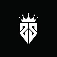 ZS logo monogram emblem style with crown shape design template