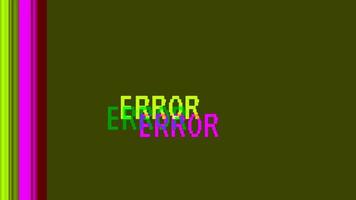 Animation of retro ERROR text glitching on blue background. Old tv glitch. Glitch background. video