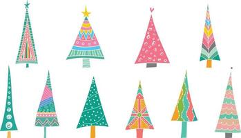 Vector of the boho Christmas trees