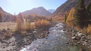 rivier in het dal van engadin zwitserland stroomt naar beneden van de morteratschgletsjer