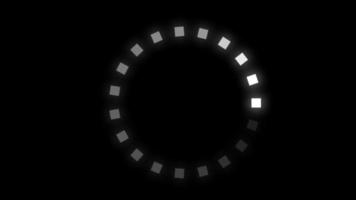 pontos carregando efeito de tela preta de animação de círculo video