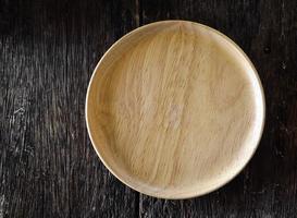 wood plate on wooden photo