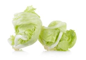 Iceberg lettuce on White Background photo