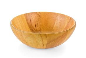 wood bowl on white background photo