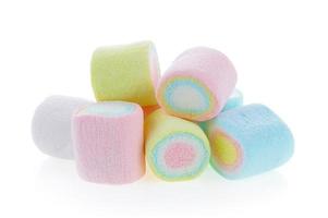 Marshmallows isolated on white background photo