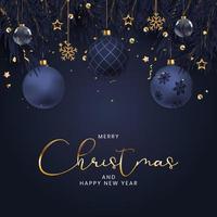 Christmas Holiday Party Background. Happy New Year and Merry Christmas Poster Template. Vector Illustration