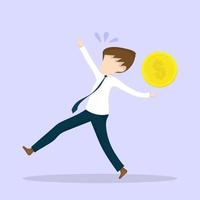 Vector businessman throw coins design, Concept compensation for work.