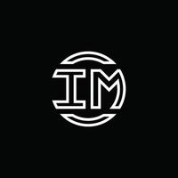 IM logo monogram with negative space circle rounded design template vector