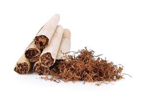 Tobacco pile and cigarette photo