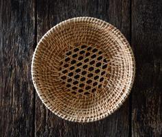 empty basket on wood photo