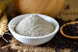 black pepper powder on table photo