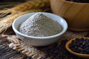 black pepper powder on table photo