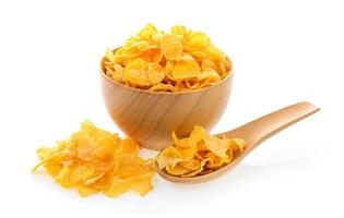 corn flakes on white background photo