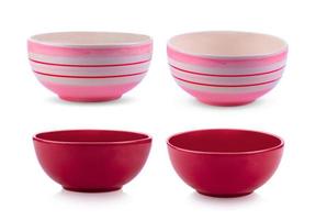 set of ceramic bowl isolated on white photo