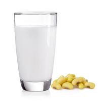 soybean and milk on white background photo