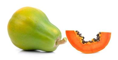 papaya on white background photo