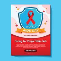 concepto de cartel de concienciación sobre el sida vector